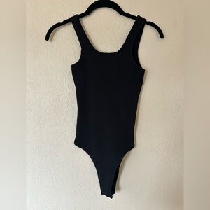 Ribbed Black Tank Bodysuit Happily Grey